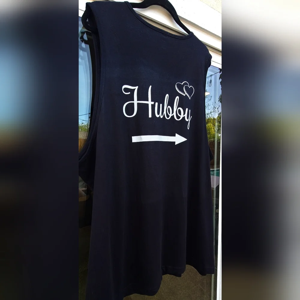 Matching “Just Married” Hubby & Wifey Black Shirts Bundle - Set of 2 XXL 18/20 - Picture 6 of 16